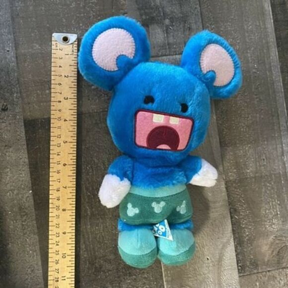Disney Parks Mickey Monsters Blue Plush Murff Mouse Toy Doll 10" Hidden Mickeys - Picture 4 of 4